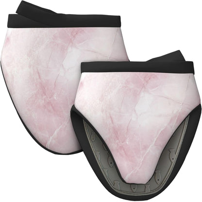 Mini Oven Mitts Light Pink Marble Abstract 2-Pack Set Silicone Grip Kitchen Gloves Heat Resistant 5.9”x5.9” Hanging Loop Mittens for Cooking Baking BBQ Oven Mitt
