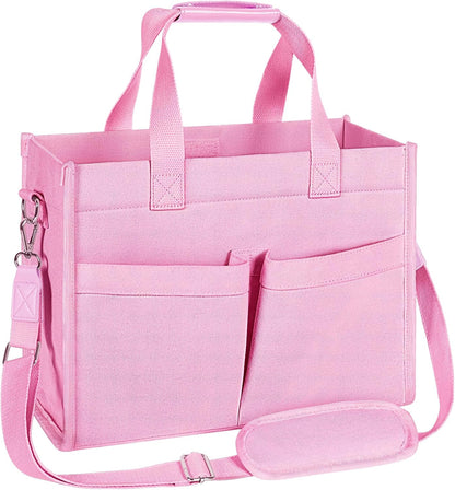 Tote Bag for Women, Canvas Tote Bag with Velcro Closure, Laptop Bag