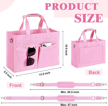 Tote Bag for Women, Canvas Tote Bag with Velcro Closure, Laptop Bag