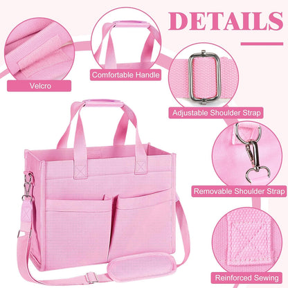 Tote Bag for Women, Canvas Tote Bag with Velcro Closure, Laptop Bag