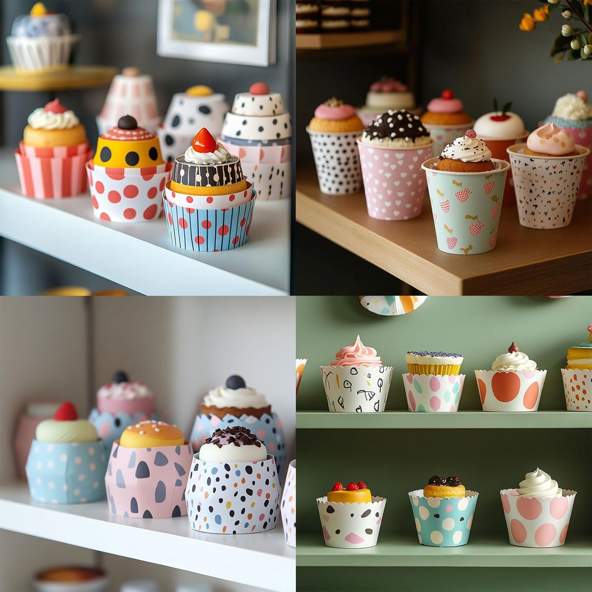 50Pcs Paper Baking Cups 6oz Greaseproof Disposable Bulk Cupcake Muffins Liners Cases Wrappers for Wedding Birthday Graduation, Stripe Pink