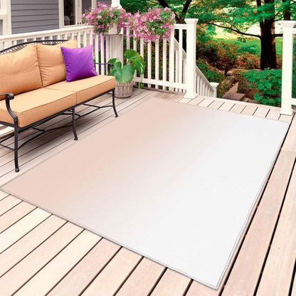 Dreamy Peach Outdoor Rug 4x6 ft Pink and White Gradient Outside are Rugs Non Slip Floor Mat Washable Carpet for Patio, RV, Porch, Backyard, Deck, Picnic, Beach, Camping