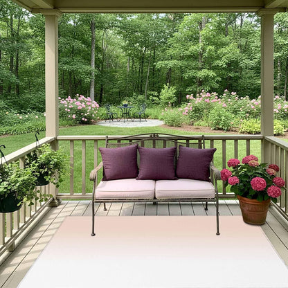 Dreamy Peach Outdoor Rug 4x6 ft Pink and White Gradient Outside are Rugs Non Slip Floor Mat Washable Carpet for Patio, RV, Porch, Backyard, Deck, Picnic, Beach, Camping