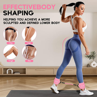Ankle Resistance Bands, Ankle Bands for Working Out with Cuffs, Resistance Bands for Leg Butt Training Workout Equipment for Kickbacks Hip Gluteus Training, Ankle Strap with Exercise Bands