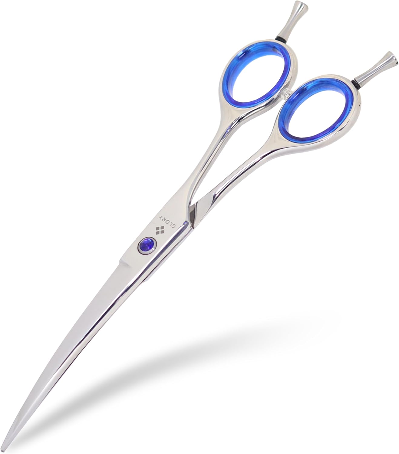 GLORY Professional Curved Dog Grooming Scissors, 7.5 Inches Stainless Steel Pet Shears for Dogs & Cats, Sharp Trimming Scissor for Face, Paws & Body - Ergonomic Home & Salon Use