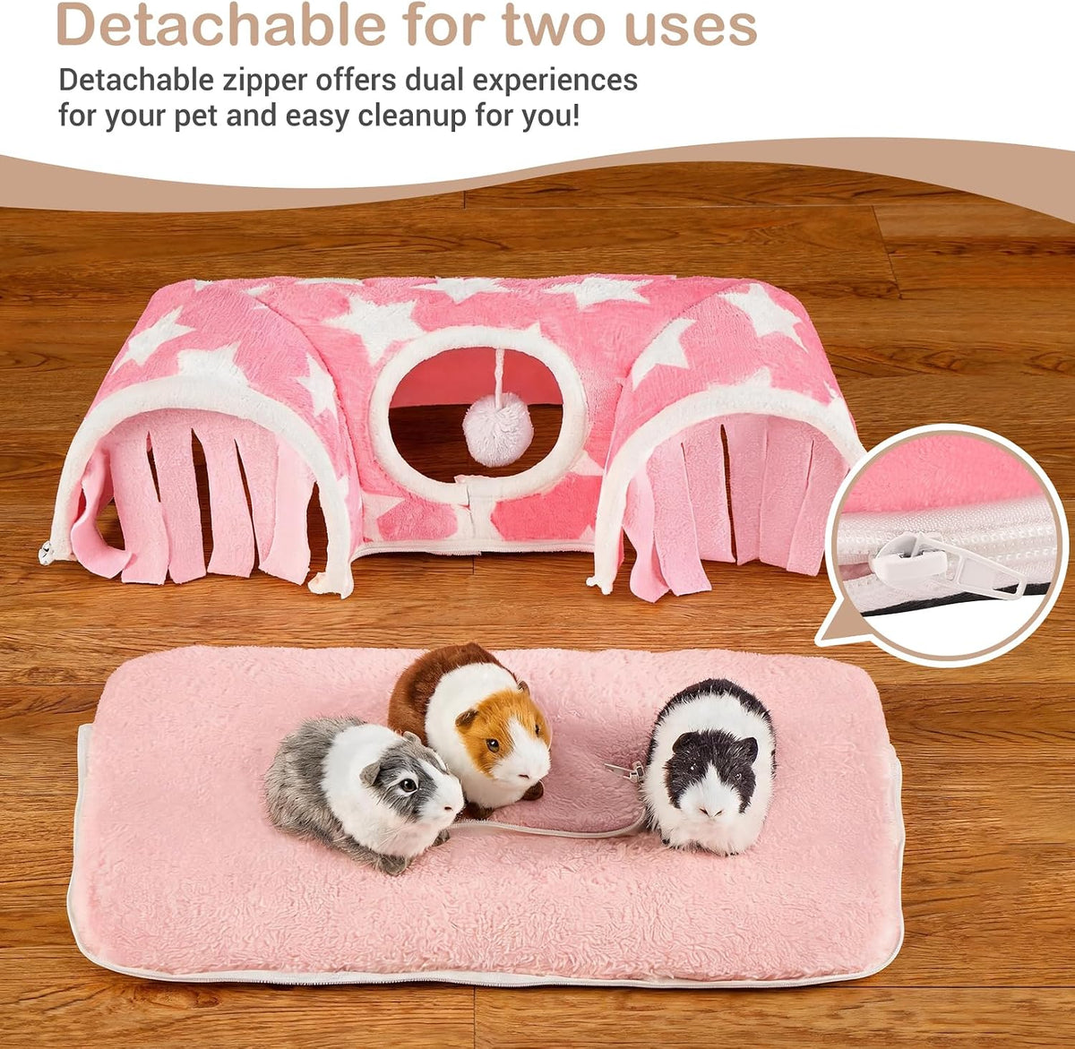 Guinea Pig Tunnel, Small Animal Hideaway Tube Toy