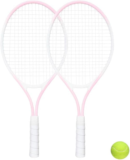 Children's Tennis Racket for 2 Players, Suitable for Beginners, pre Worn 27 inch Lightweight Children's Racket, Suitable for Boys and Girls, Equipped with Tennis