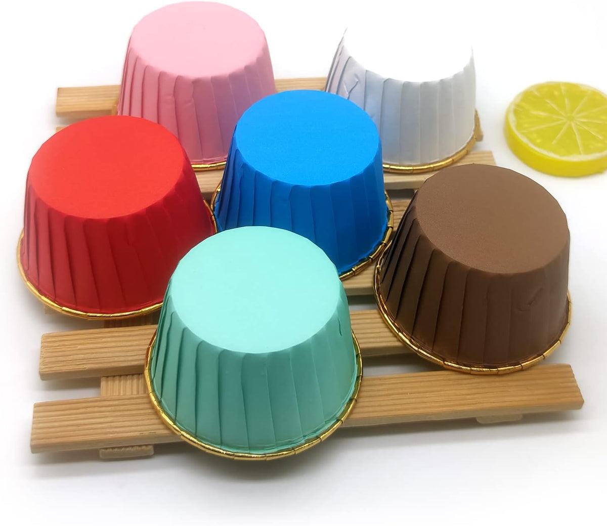 Aluminum Foil Standard Muffin Cupcake Liners, Disposable Baking Cups with Vibrant Color for Party Celebration, Pink 50-Count