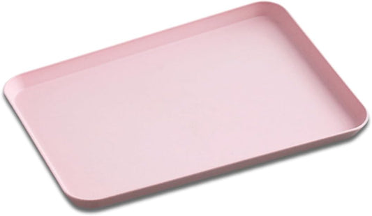 Fast Food Trays 10x14 Wheat Straw, Rectangular Serving Platter, Lunch Dinner Tray, Cafeteria Trays for Appetizer Snack Cafe Tea Outdoor Party, Dishwasher Safe (Pink)