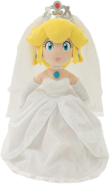 Generic 12 inch Wedding Princess Plush Peach Bride Wedding Mario Odyssey Stuffed Game Collectible Doll New, Small