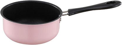 Stainless Steel Sauce Pan,Milk Pan,Soup Pot for Induction and Oven,Cooking Pot with Ergonomic Handle Kitchen Baby Breakfast Pot Cookware Set Pink
