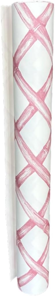 Lattice Paper Table Runner Roll - Pink Cross Check Pattern for Parties or Weddings - Disposable Table Runner American Made