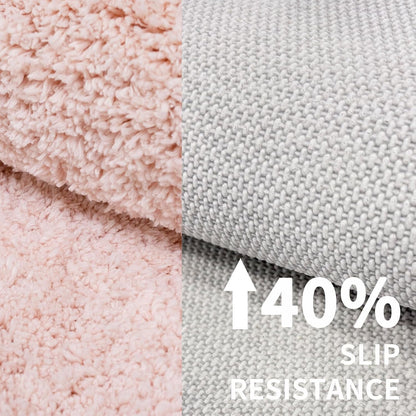 Toilet Rug U Shaped Pink 23x24, Washable Toilet Mat Non Slip