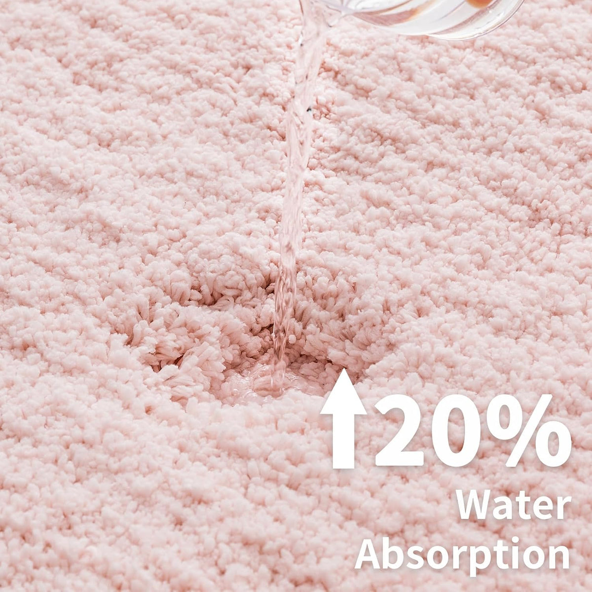Toilet Rug U Shaped Pink 23x24, Washable Toilet Mat Non Slip