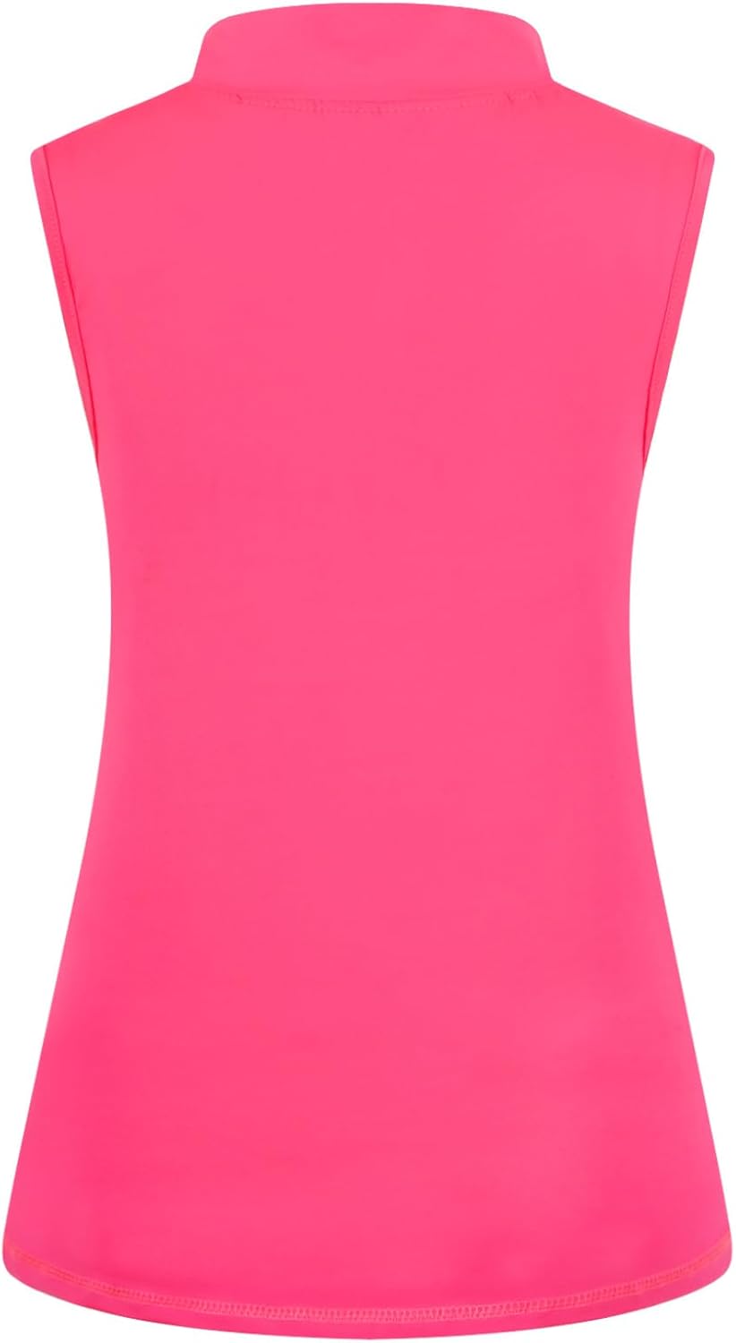 Viracy Women's Zip Up Golf Workout Tank Tops Sleeveless Quick Dry Athletic Polo Shirts