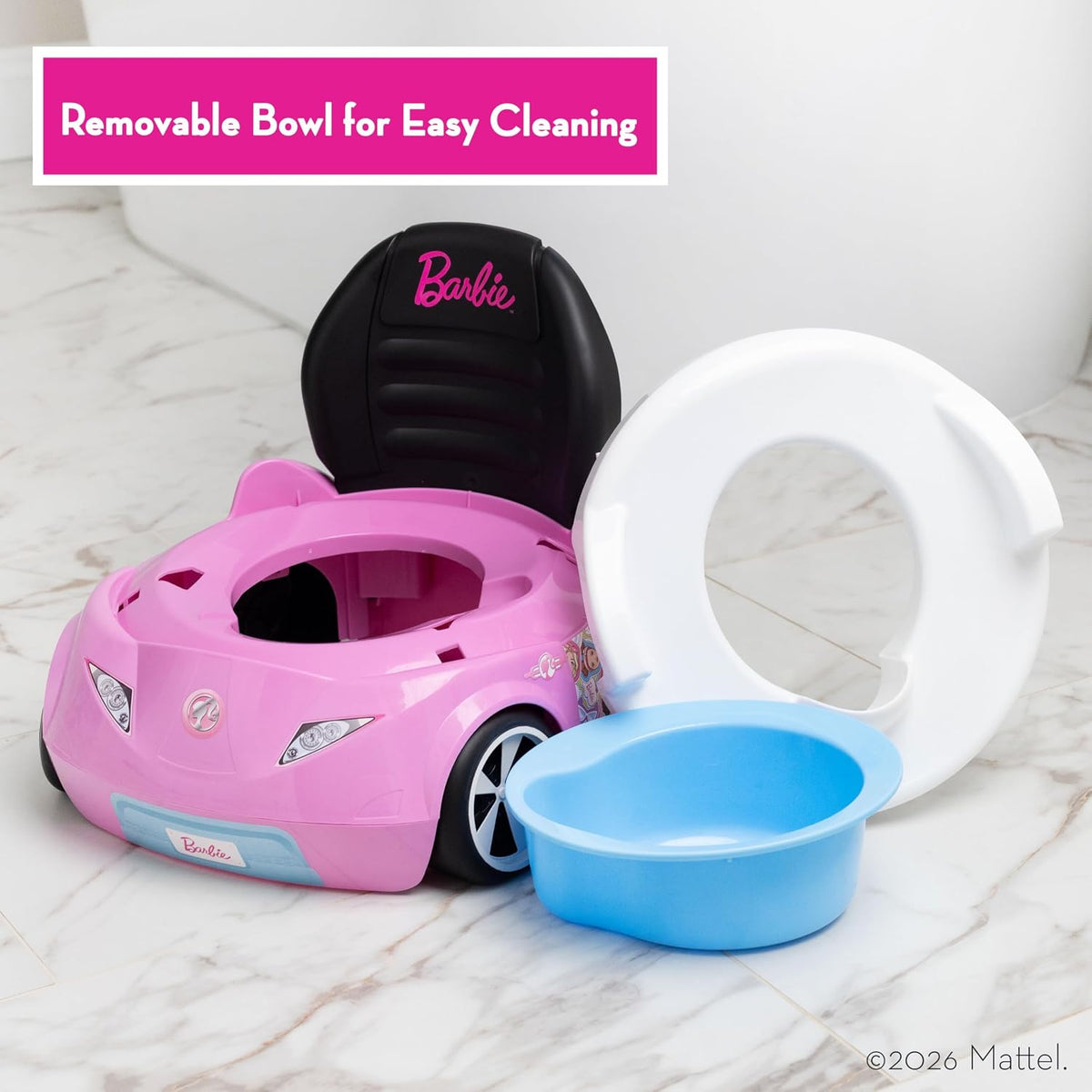 ™ Convertible Car Potty Training Toilet, Includes Detachable Toddler Toilet Seat and Kids Potty, Ages 12 Months and Up, Pink