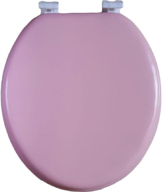 J&V Textiles Soft Round Toilet Seat With Easy Clean & Change Hinge, Padded (Pink)*
