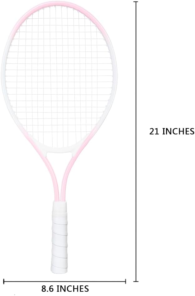 Children's Tennis Racket for 2 Players, Suitable for Beginners, pre Worn 27 inch Lightweight Children's Racket, Suitable for Boys and Girls, Equipped with Tennis