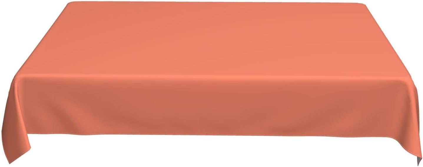 Elegant Plain Template Solid Color Peach Rectangle Table Cloth Soft Washable Oblong Tablecloth Covers for Kitchen & Table Linens 60" x 90"