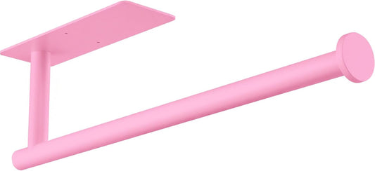 Pink Paper Towel Holder, Self Adhesive Paper Towels Roll Holders Under Cabinet, Stainless Steel Wall Mount Towel Paper Holder for Kitchen, Bathroom