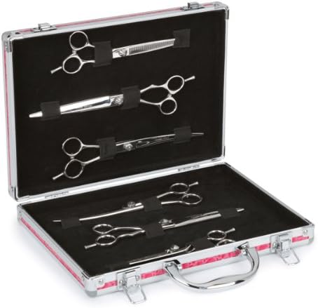 Top Performance Aluminum and PVC Faux Croc Grooming Shear Case, Hot Pink
