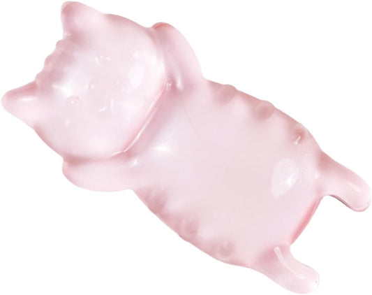 Ergonomic Gel Mouse Wrist Rest – Clear Cute Cat Mouse Wrist Rest, Comfort & Support for Typing and Gaming (Pink)