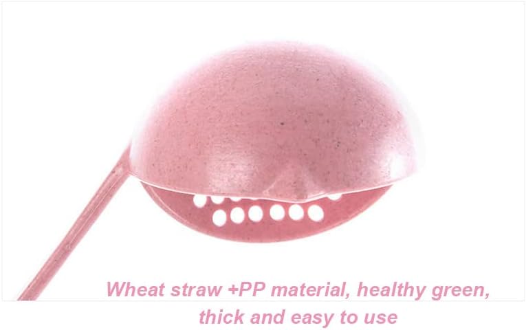 AKOAK 1 Pack 2 in 1 Kitchen Soup Ladle, Plastic Skillet Colander with Strainer, for Home, Hotel, Restaurant, Coffee Shop and More (Pink)