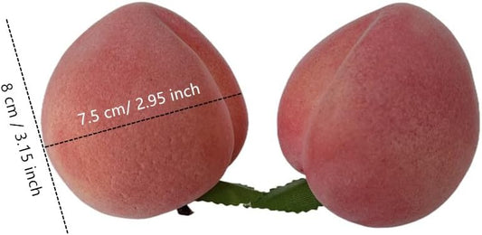 Jilukibo Artificial Peach, Realistic Fake Peaches Toy, Lifelike Simulation Foam Fruit Peach Model for Home Shop Decoration Photo Props Party Decor (6 Pack)