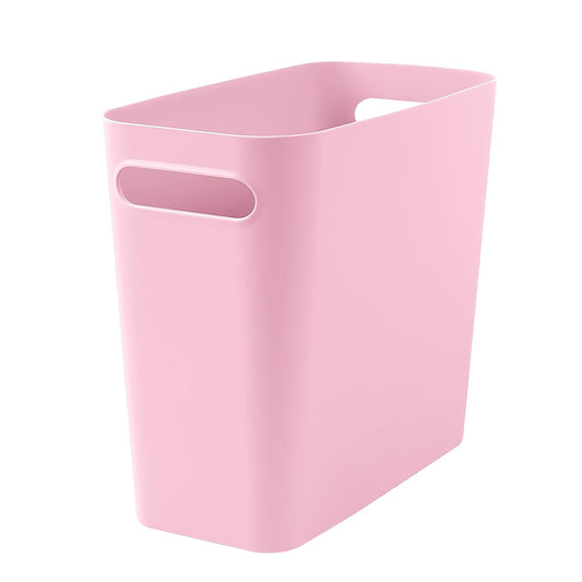 Small Pink Trash Can Wastebasket, Plastic Garbage Can Waste Basket for Narrow Spaces Bathrooms Laundry Room Kitchens Offices Kids Rooms, 1.8 Gallon (Pink)