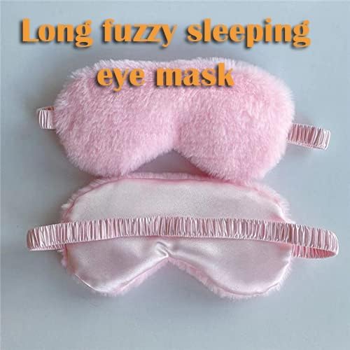 AKOAK 1 Pack Plush Sleep Eye Mask, Soft and Comfortable, Breathable Light Blocking Sleep Protector, Suitable for Adults, Children, Birthday Party Gifts (Pink)