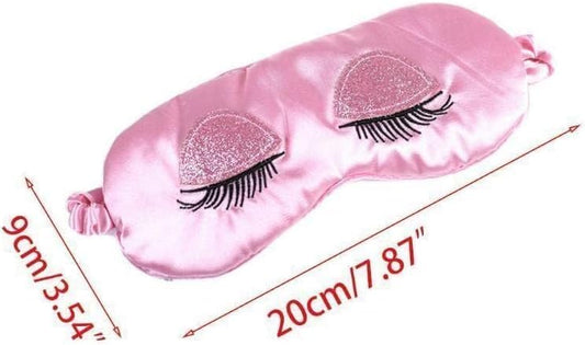 Pink Eye Mask for Sleeping, Satin Blindfold Silk Sleep Mask Smooth Soft Breathable Travel Eye Cover Eyeshade with Elastic Strap for Women and Girls, Sleep Masks