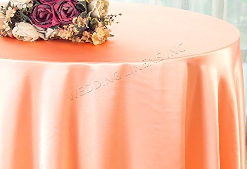 90" Round Seamless Satin tablecloths Table Cover Linens for Restaurant Kitchen Dining Wedding Party Banquet Events - Apricot/Peach
