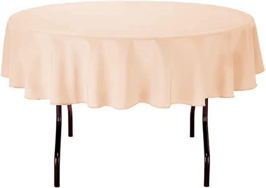 LinenTablecloth 70-Inch Round Polyester Tablecloth Peach