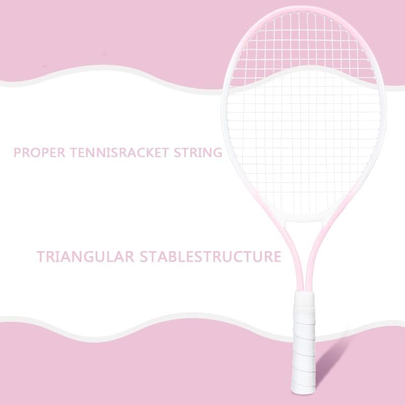 Children's Tennis Racket for 2 Players, Suitable for Beginners, pre Worn 27 inch Lightweight Children's Racket, Suitable for Boys and Girls, Equipped with Tennis
