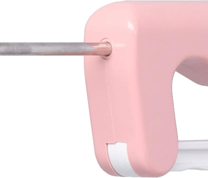 Hand Mixer Semi Automatic Egg Beater, Pink Stainless Steel, 11.8 Inch - Comfortable Grip, Fast 360° Rotating Mixing, Ideal for Baking and Kitchen Use