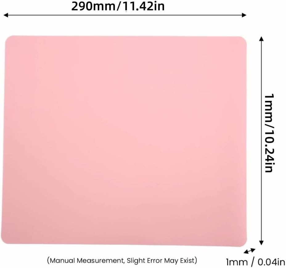 Silicone Dish Drying Mat 11.4x10.2 Inch - Non-Slip Heat Craft Mat for Resin, Vanity & Kitchen Counter(Pink)
