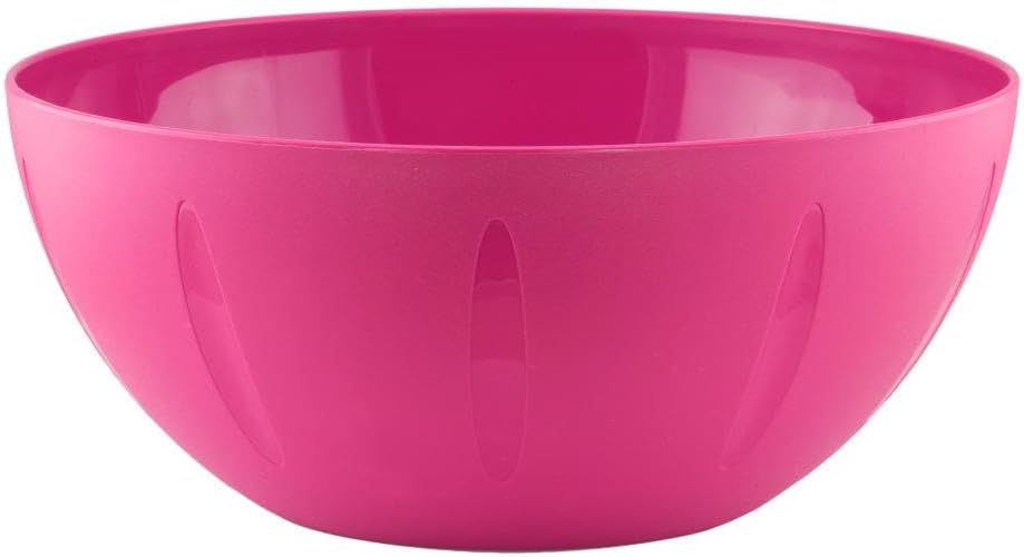 YBM HOME 10-Inch Plastic Serve Mixing Bowl for Everyday Meals can hold 120 oz, 3.75 qt. Ideal for Cereal, Snacks, Popcorn, Salad, and Fruits, Microwave Safe, Pink