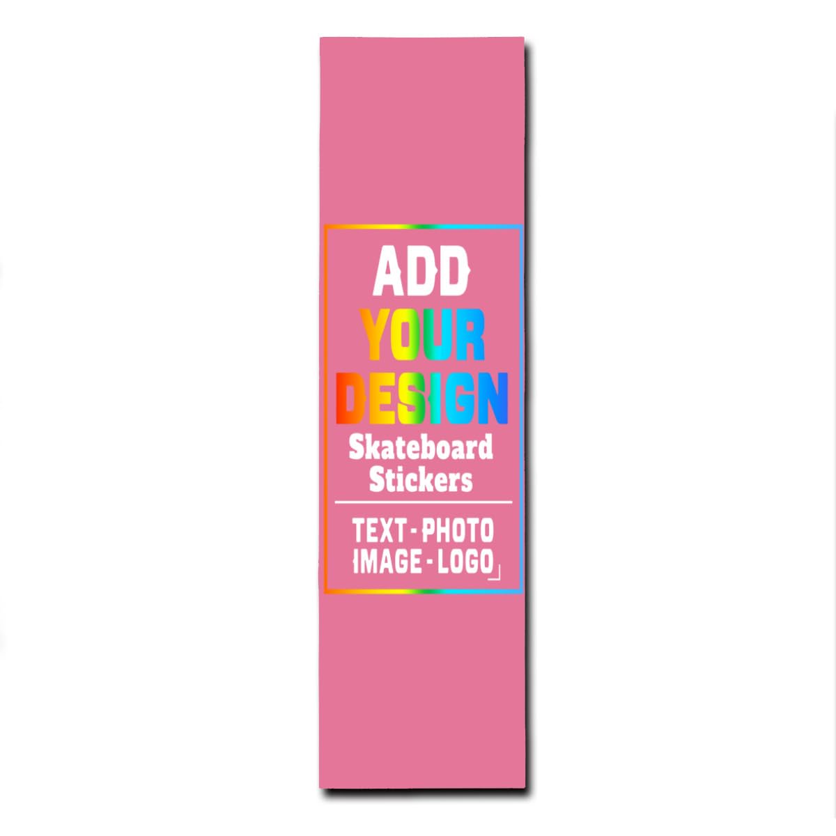 sophiehome Custom Personalized Customize Image/Logo Skateboard Sticker Upload Your Logo or Image Design Dark Pink