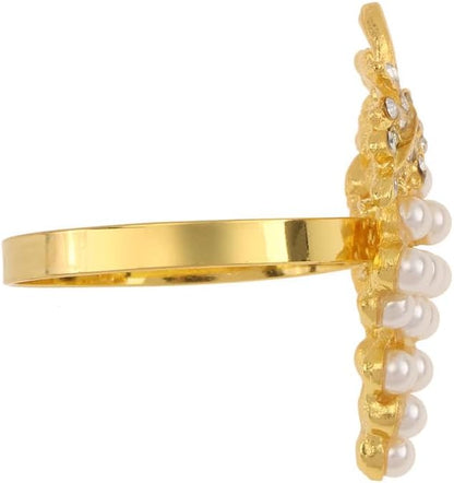 Set of 6 Grape Napkin Rings Imitation Pearl Gold Alloy Napkin Ring Holders for Dinning Table Decor (6, Gold)
