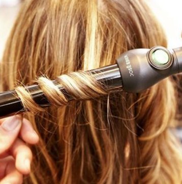 Jose Eber: Clipless Curling Iron 1.25" (32mm) - Pink - Professional Tourmaline Ceramic Barrel, Wand Styling Tool, Ion Technology, Heat Resistant Glove