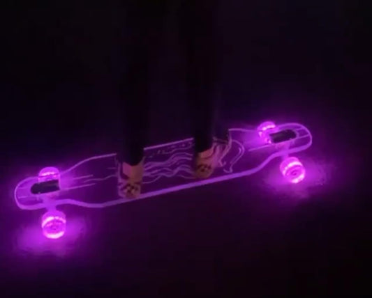 70MM 78A Ghost LED Longboard Wheels, Watch Them Light Up and Glow! ABEC-7 Ghost Bearings. See Through Light Up Wheels.