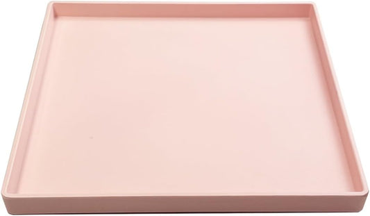 Square Serving Tray, Pink Sturdy Countertop Organizer Decorative for Home Serving Coffee Appetizer Breakfast Kitchen 11 * 11 Inch (Pink)