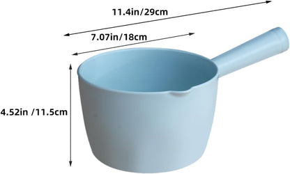 2pcs Versatile Long Handle Water Ladle Multi-function Kitchen and Gardening Scoop for Plants Bathing and Pet Feeding Lightweight Plastic Blue and Pink