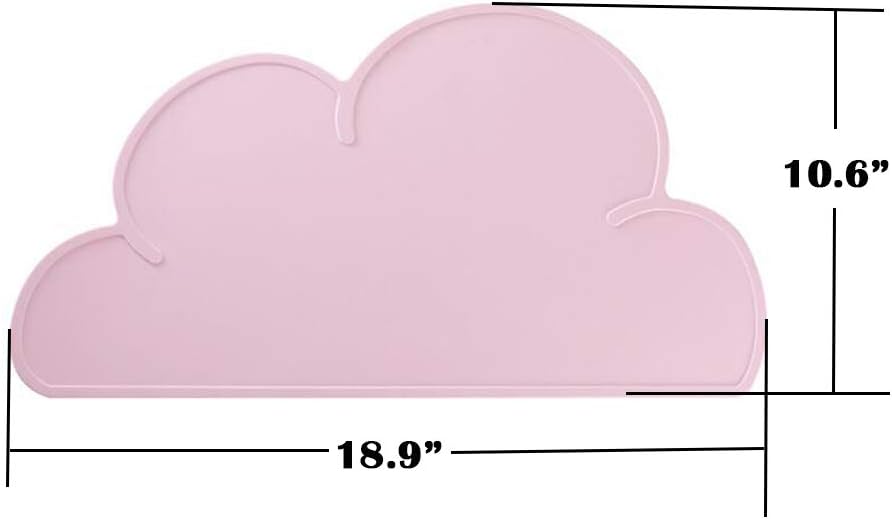 Love Dream Silicone Pet Feeding Food Mat with Raised Edge, Anti-Slip Waterproof Pet Bowl Mat Placemat for Dog and Cat (Pink)