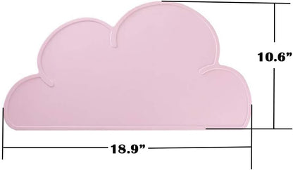 Love Dream Silicone Pet Feeding Food Mat with Raised Edge, Anti-Slip Waterproof Pet Bowl Mat Placemat for Dog and Cat (Pink)