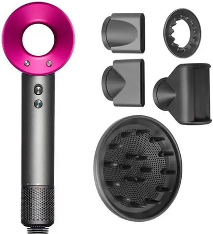 Professional Leafless Hair Dryer with 110000 RPM Brushless Motor, Pink and Gray