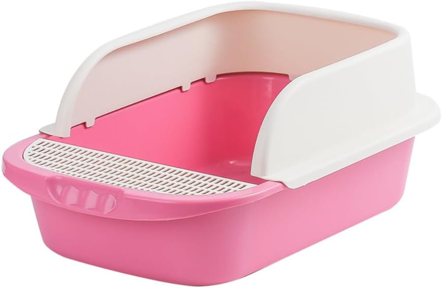 Open Top Cat Litter Box - Easy Clean Cat Toilet for Kittens & Adult Cats, Household Pet Supplies(Pink)
