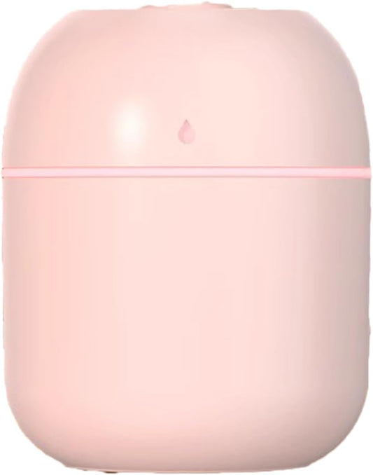 Portable Mini Humidifier Small Cool Mist Humidifier Personal Desktop USB Powered Super Quiet for Travel Car,Office,Baby Bedroom, Night Light, 2 Mist Modes, Auto Shut-off (pink)