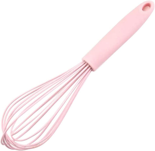 Silicone Whisk for Cooking and Baking, 10in Pink pink color