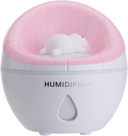 USB Small Sofa Humidifier, Mini Cool Humidifier 350ml Water Volume, One Touch Shut-Off for Home Office Bedroom (Pink)